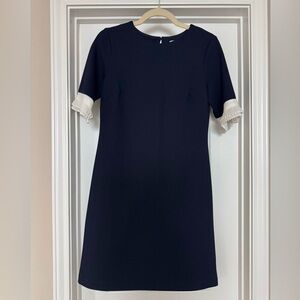New York & Company Navy Dress with White Accents